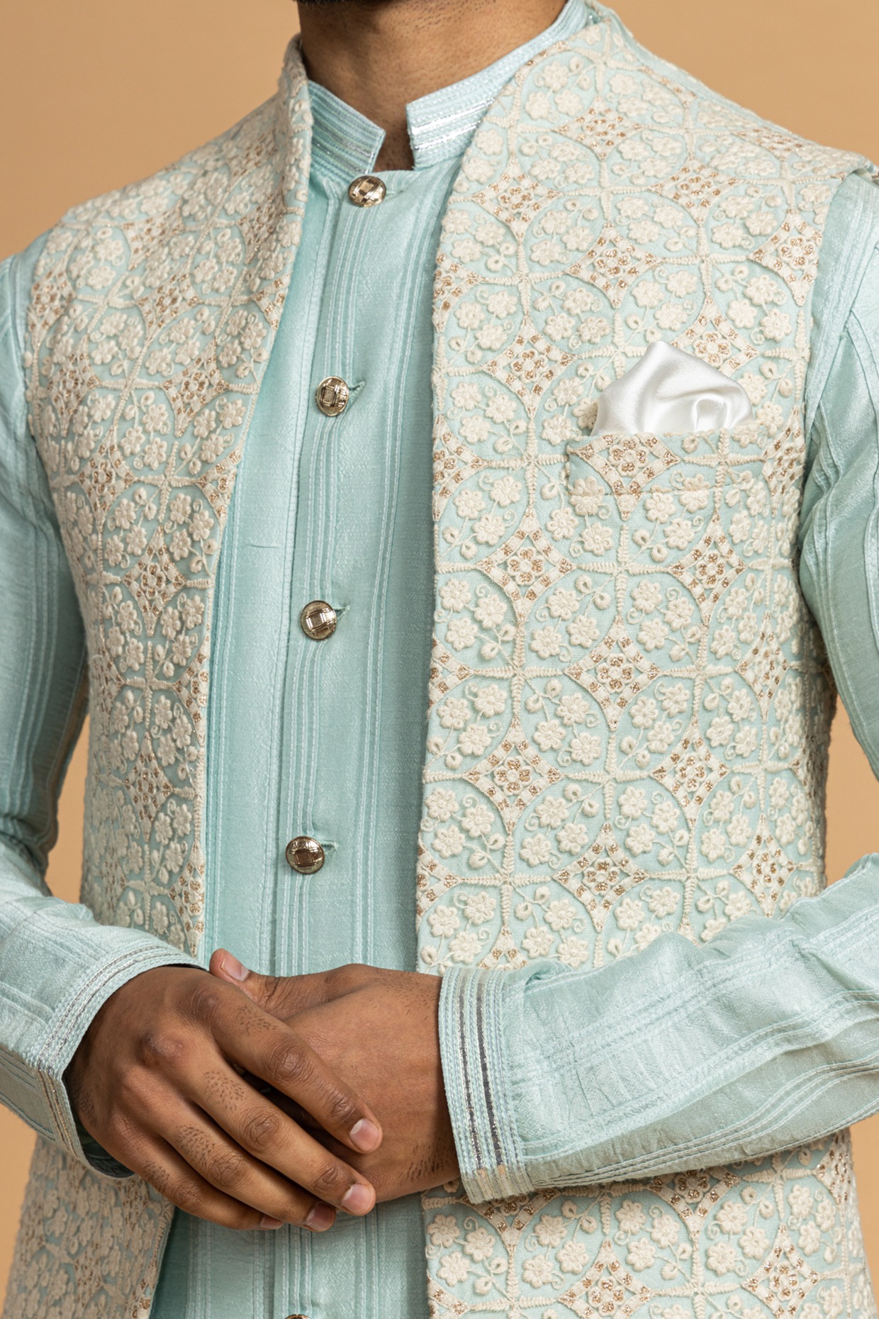 Seafoam Green Bandi Set | Drishti & Zahabia Mens – KYNAH