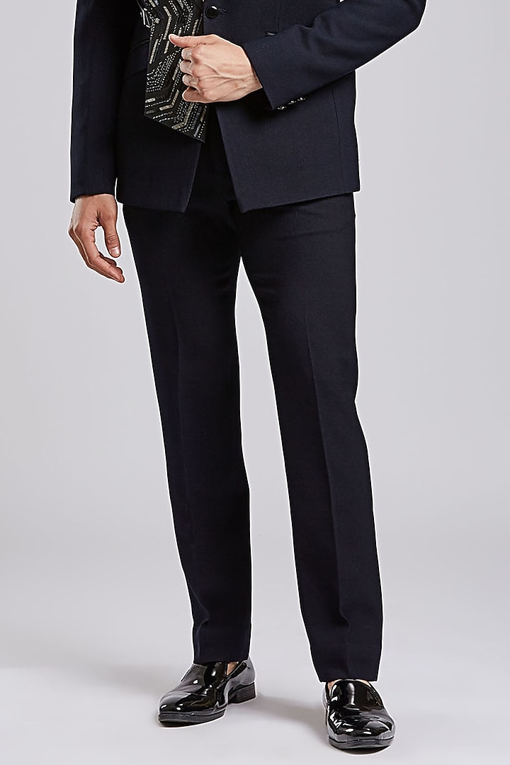 Midnight Blue Suiting Tuxedo Set by PURUSHAM at Pernia's Pop Up Shop