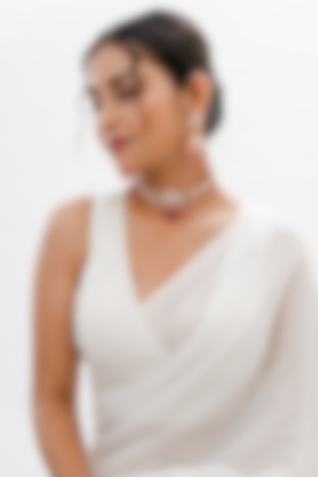 Gold Plated Pearl & Kundan Polki Handcrafted Necklace Set by PUTSTYLE at Pernia's Pop Up Shop