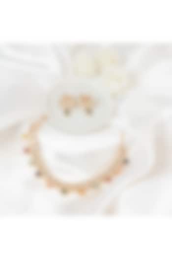 Gold Plated Multi-Colored Kundan Polki Handcrafted Necklace Set by PUTSTYLE at Pernia's Pop Up Shop