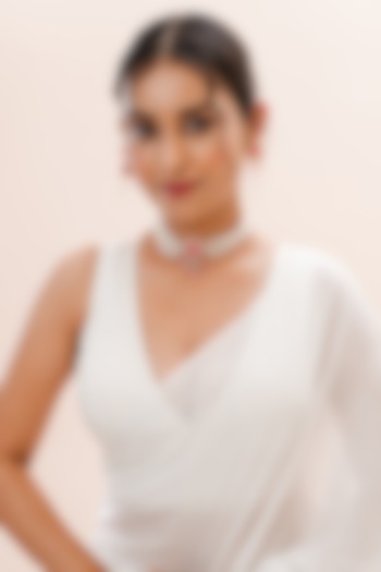 Gold Plated Kundan Polki Handcrafted Necklace Set by PUTSTYLE at Pernia's Pop Up Shop