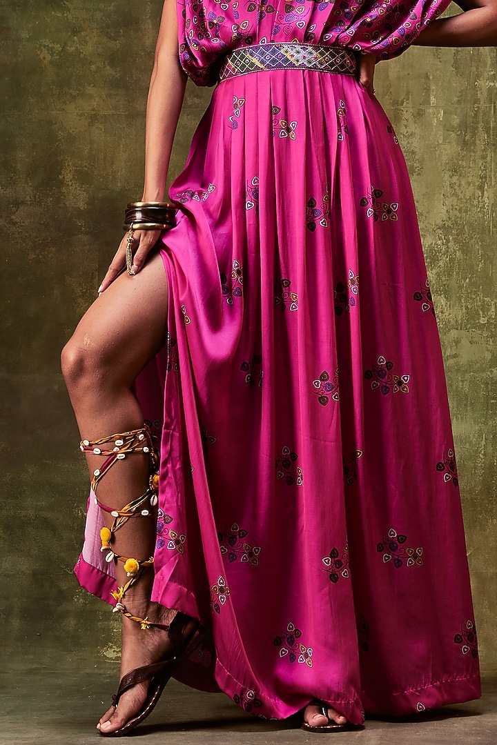 Pink Printed Vacation Dress by Punit Balana at Pernia's Pop Up Shop