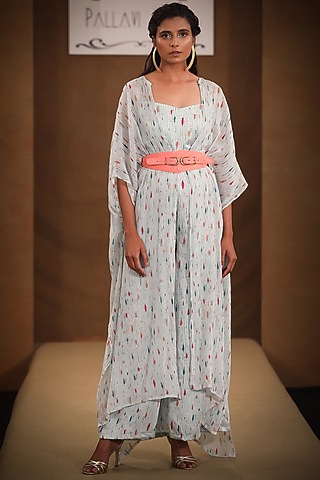 Sea Green Printed Jumpsuit by Pallavi Jaipur