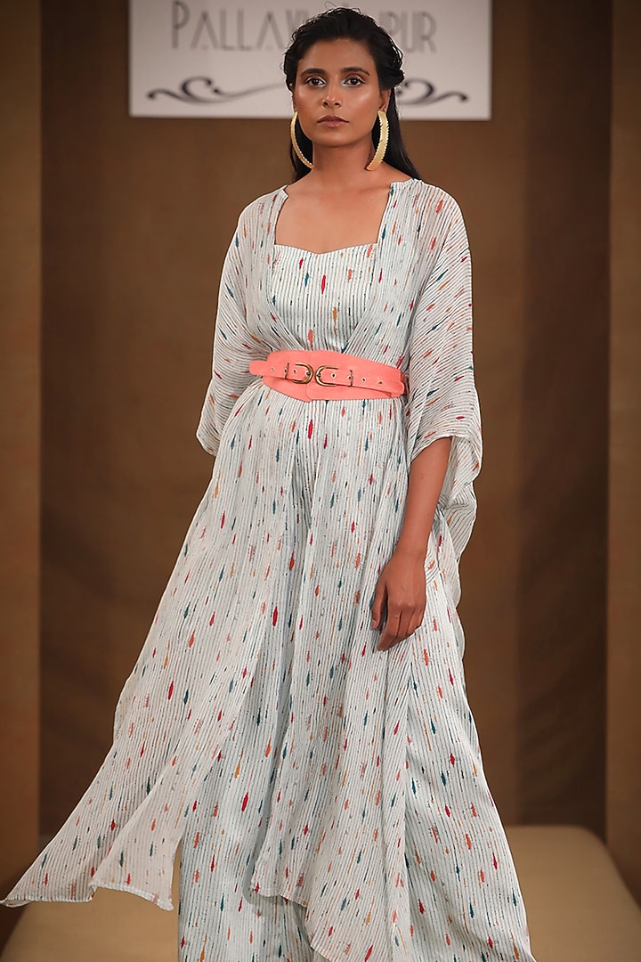 Sea Green Printed Jumpsuit by Pallavi Jaipur at Pernia's Pop Up Shop