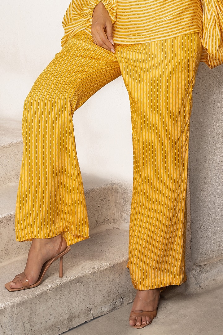 Marigold Yellow Silk Blend Pant Set by Pallavi Jaipur at Pernia's Pop Up Shop