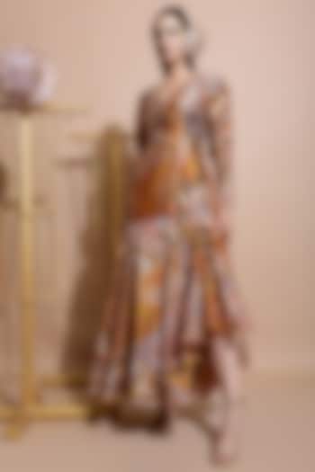 Mustard Leheriya Wrap Vacation Dress by Pallavi Jaipur at Pernia's Pop Up Shop