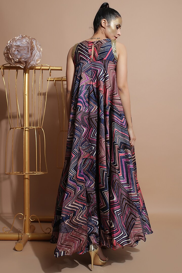 Navy Blue Leheriya Pants Set by Pallavi Jaipur at Pernia's Pop Up Shop