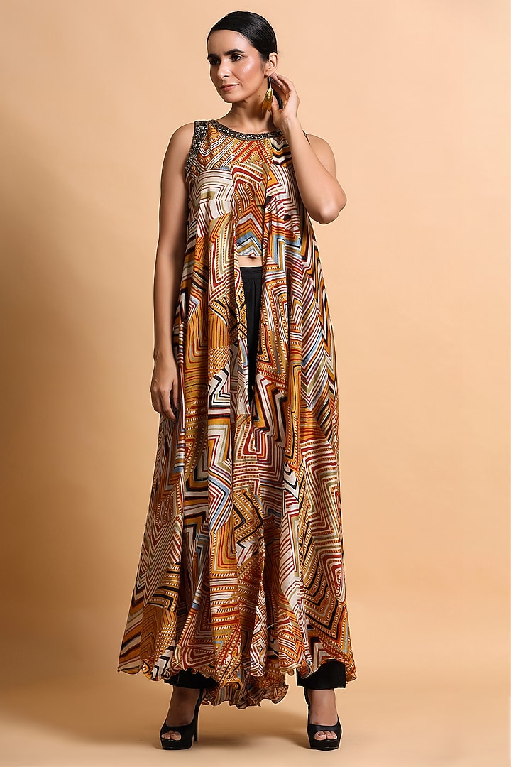 Mustard Leheriya Pant Set by Pallavi Jaipur at Pernia's Pop Up Shop