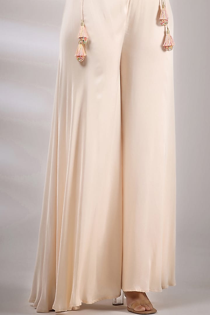Fawn Silk Blend Pant Set by Pallavi Jaipur at Pernia's Pop Up Shop