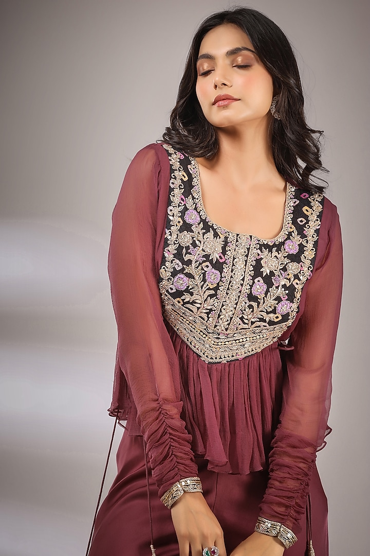 Falsa Silk Blend Pant Set by Pallavi Jaipur at Pernia's Pop Up Shop