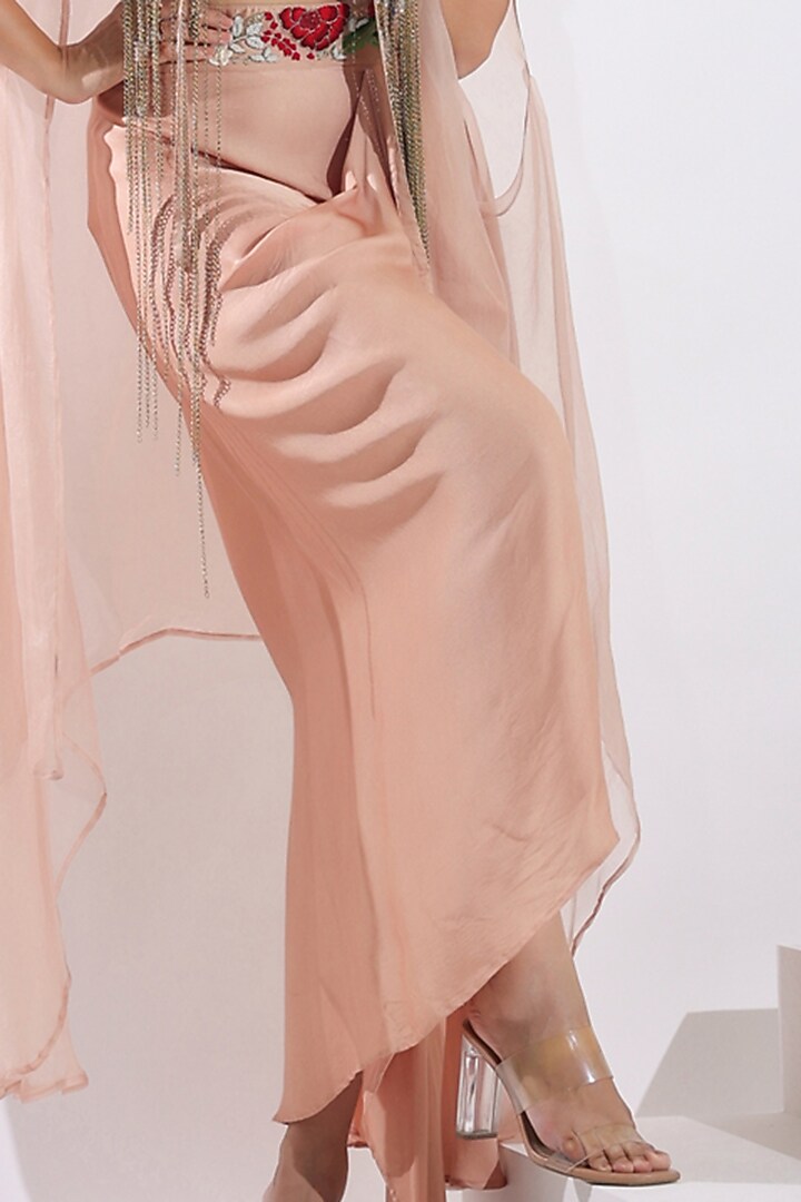 Mud Brown Organza Cape Set by Pallavi Jaipur at Pernia's Pop Up Shop