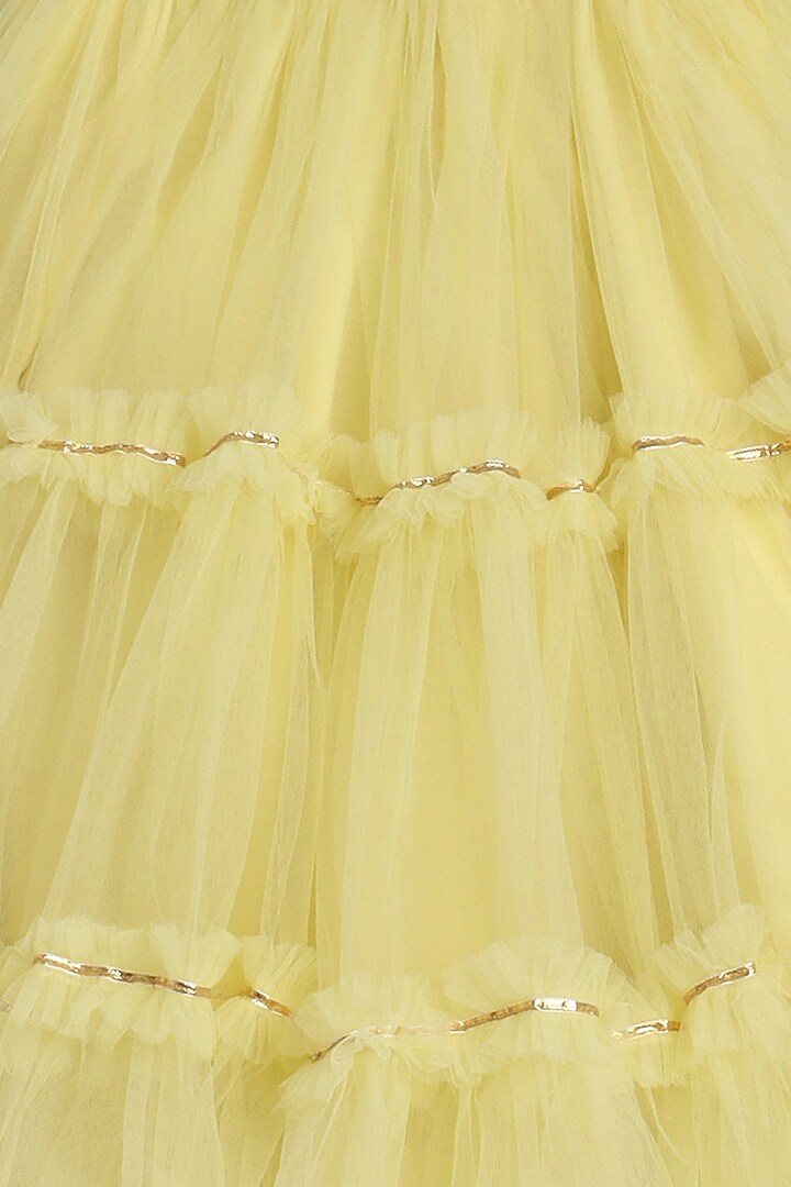 Cross stitch cut work skirt set yellow ( 3-4 years ) main image 1