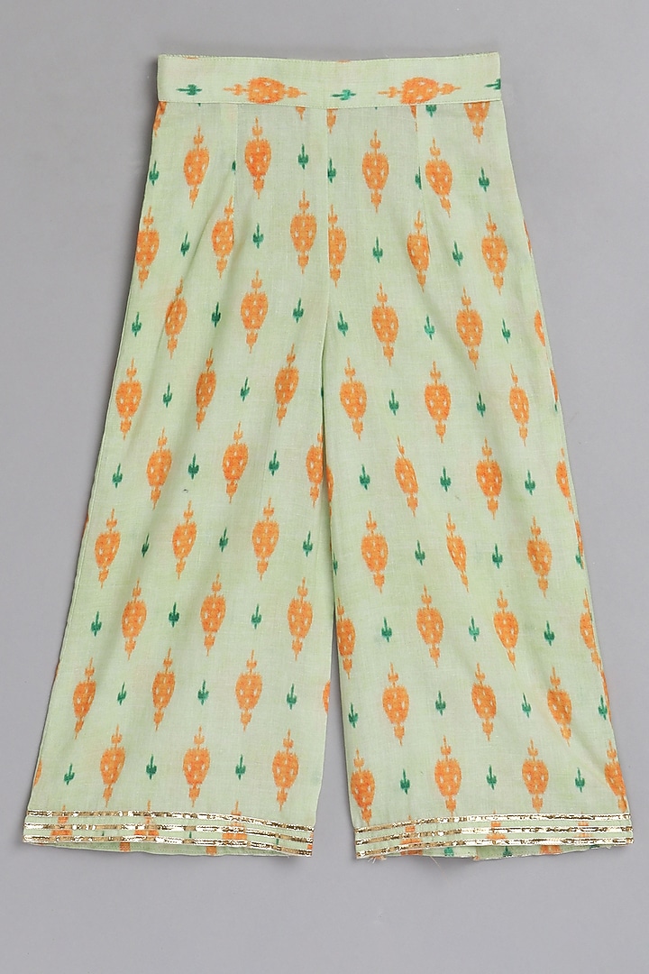 Light Green Printed Palazzo Pant Set For Girls by Pwn at Pernia's Pop Up Shop