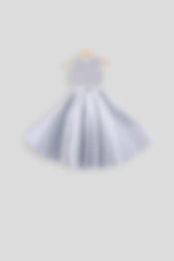 Grey Sequins Blouse With Skirt For Girls by PWN at Pernia's Pop Up Shop