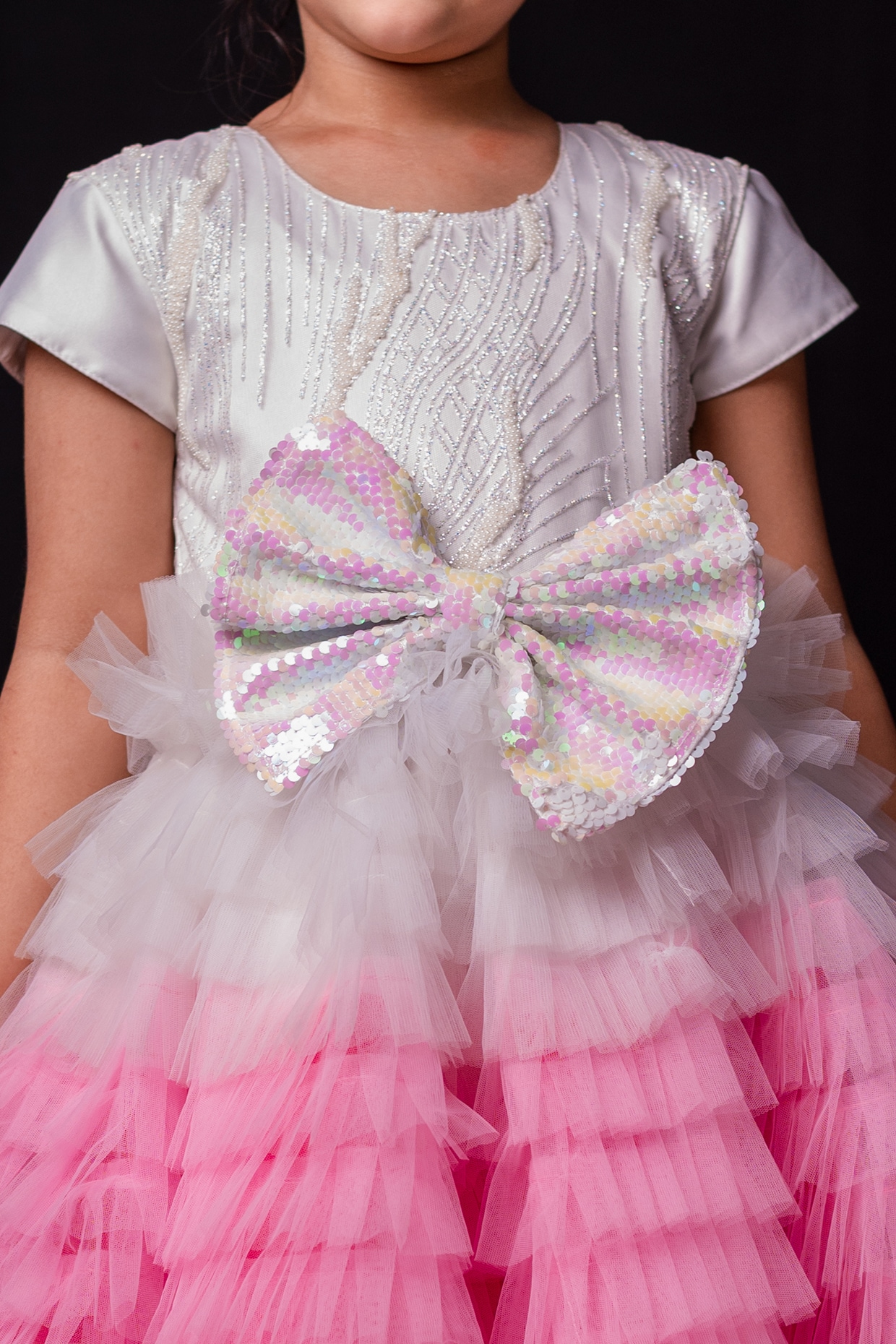 Shop Teen Girls Maroon Satin Printed handkerchief Gown After Six Wear  Online at Best Price | Cbazaar