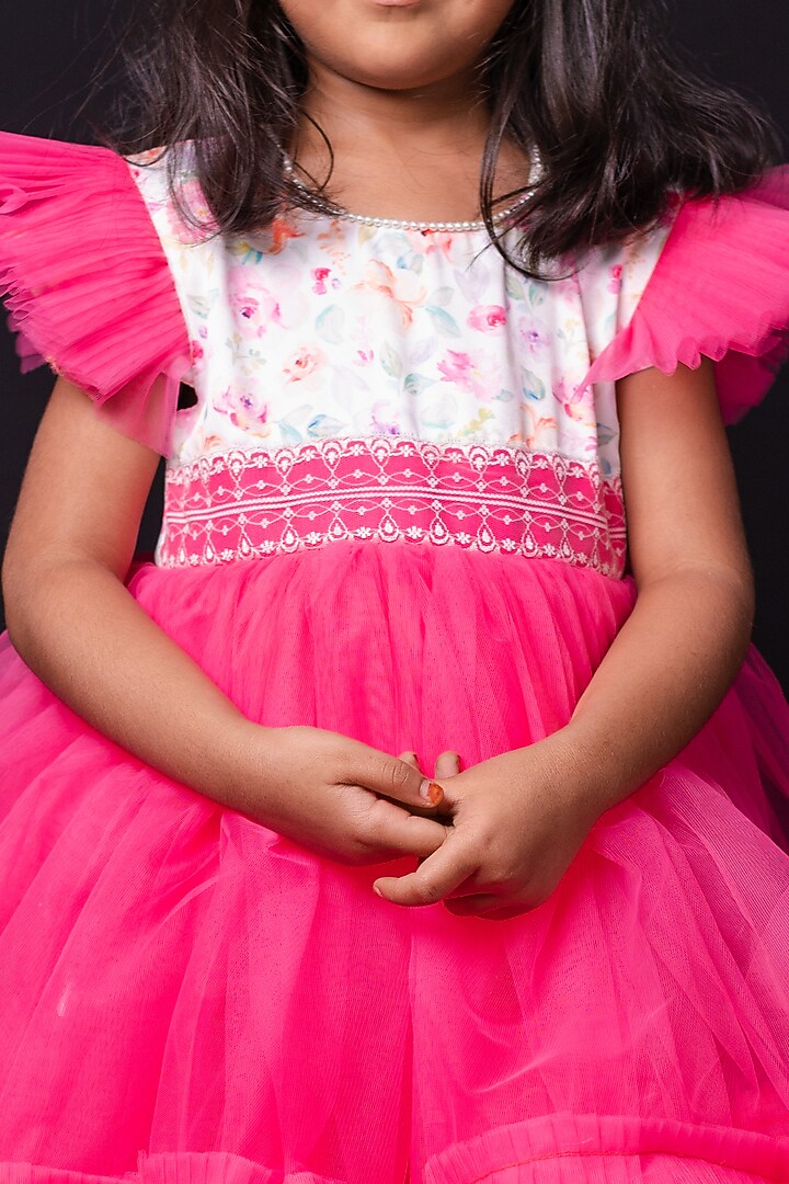 Pink Satin Frock For Girls by Pixiethreads at Pernia's Pop Up Shop