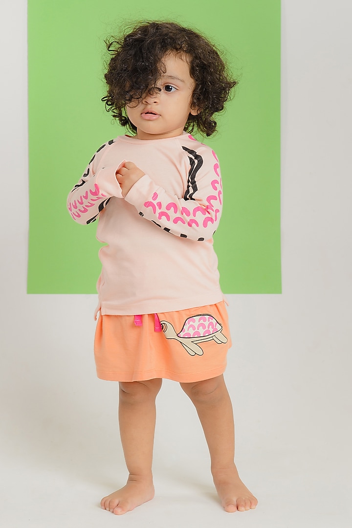 Multi-Colored Lyocell Tencel Skirt Set For Girls by Pixie at Pernia's Pop Up Shop