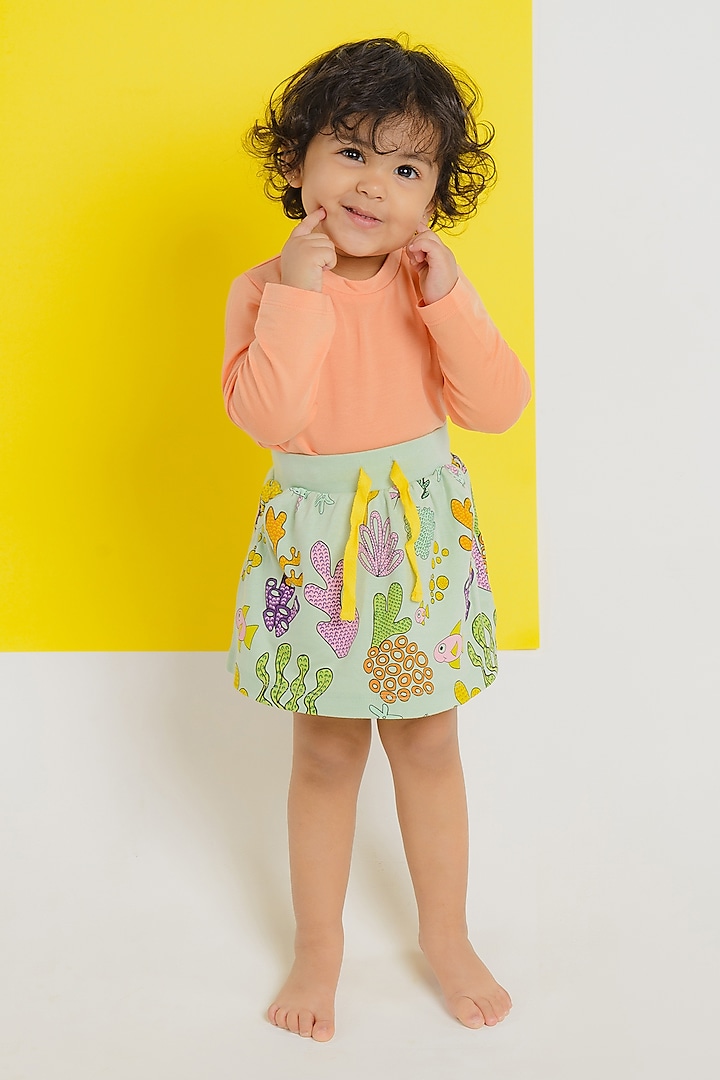 Peach Lyocell Tencel T-Shirt For Kids by Pixie at Pernia's Pop Up Shop