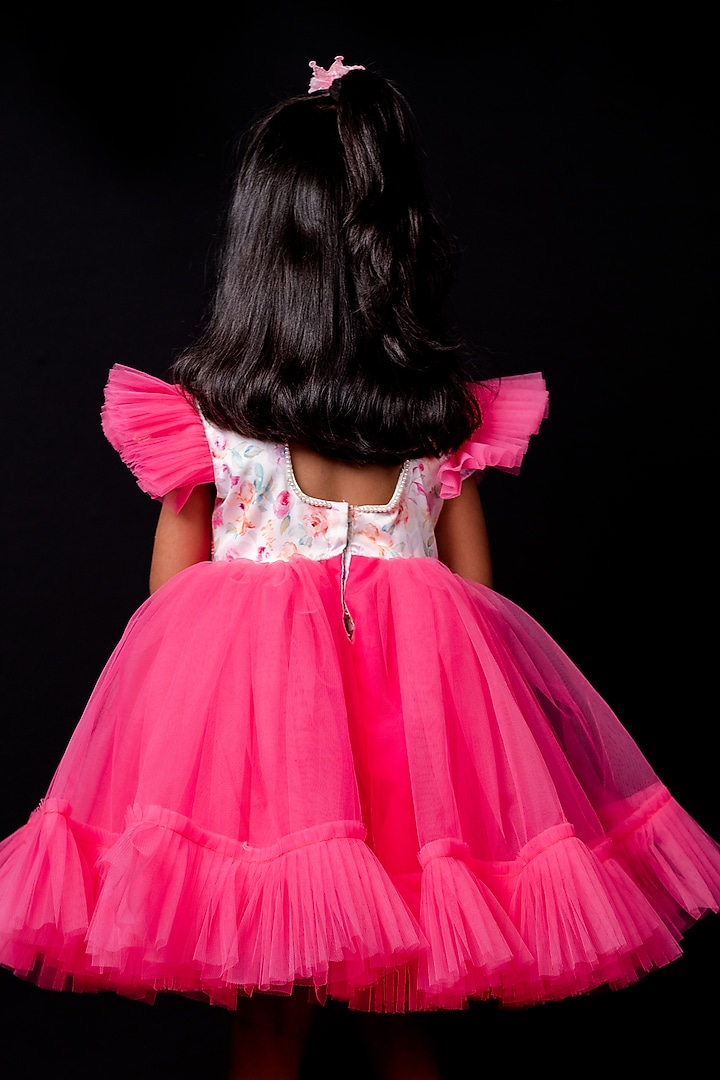 Pink Satin Frock For Girls by Pixiethreads at Pernia's Pop Up Shop