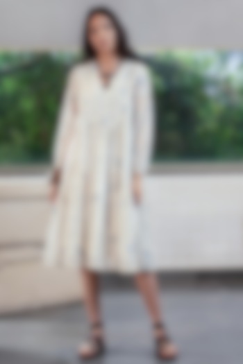 White Embroidered Vacation Dress by Payal Pratap at Pernia's Pop Up Shop