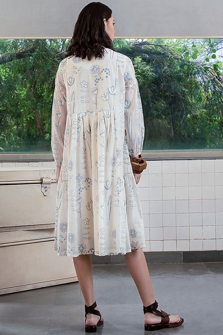White Embroidered Vacation Dress by Payal Pratap at Pernia's Pop Up Shop