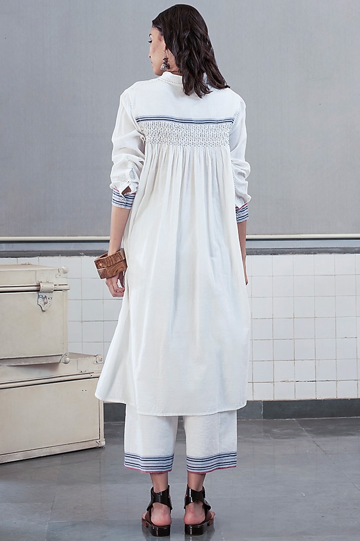White Smocked Tunic by Payal Pratap at Pernia's Pop Up Shop
