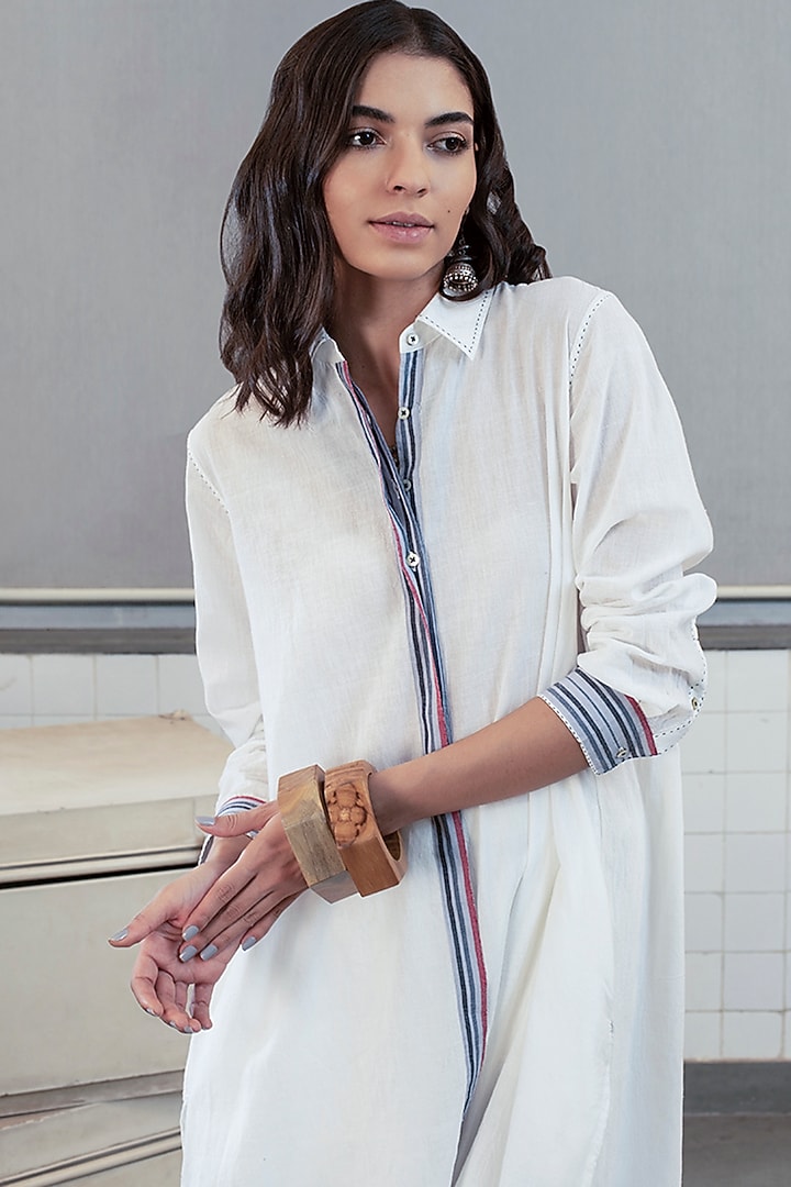 White Smocked Tunic by Payal Pratap at Pernia's Pop Up Shop