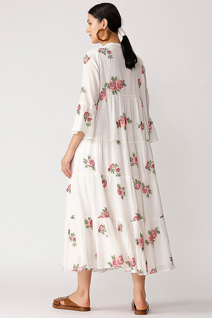 White Embroidered Maxi Summer Dress by Umbar by Payal Pratap at Pernia's Pop Up Shop