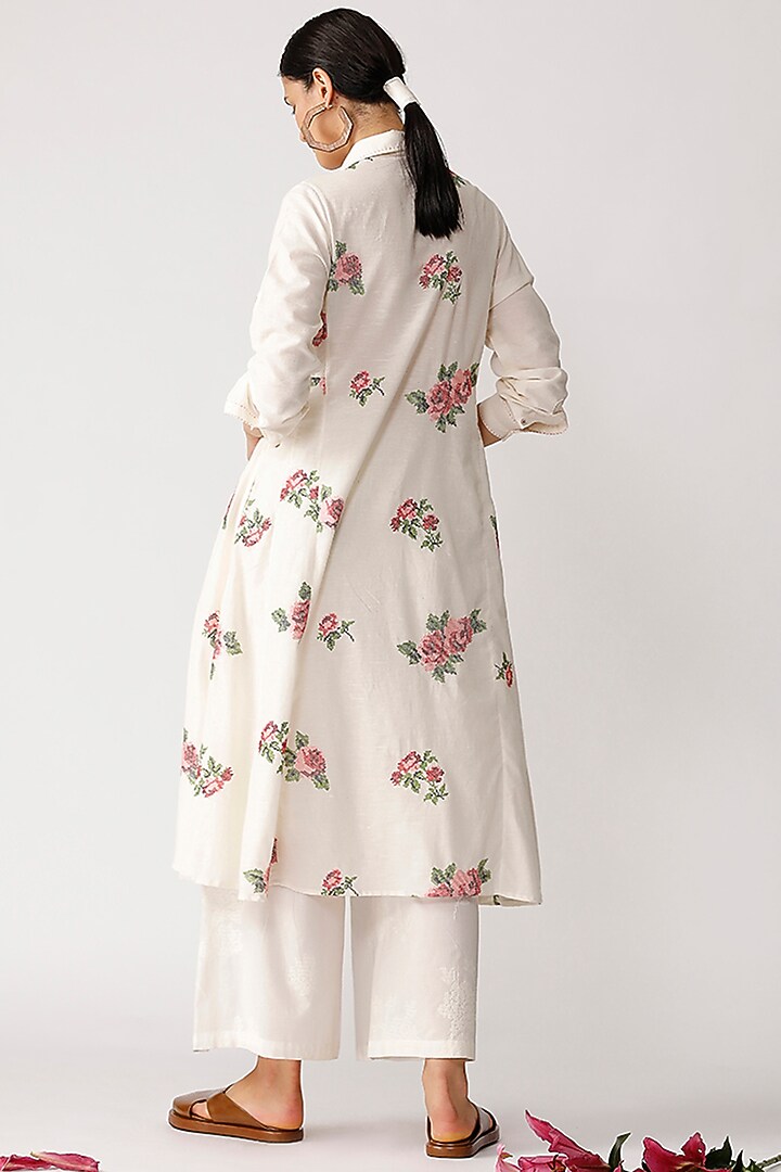 White Embroidered Cotton Tunic by Umbar by Payal Pratap at Pernia's Pop Up Shop
