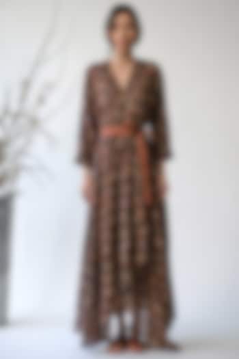 Multi Colored Printed Asymmetric Maxi Vacation Dress by Payal Pratap at Pernia's Pop Up Shop