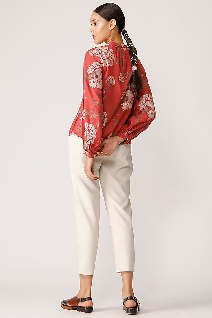 Red Embroidered Top by Payal Pratap at Pernia's Pop Up Shop