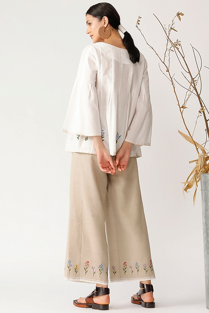 White Embroidered Top by Payal Pratap at Pernia's Pop Up Shop