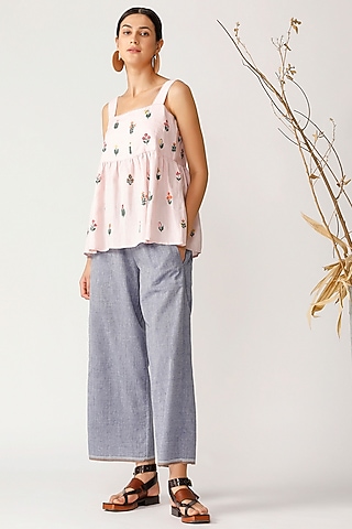 Pink Embroidered Cami Top by Payal Pratap