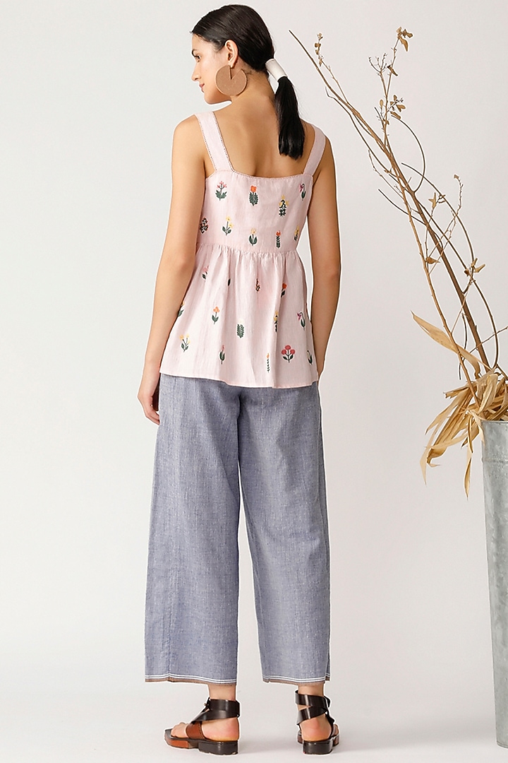 Pink Embroidered Cami Top by Payal Pratap at Pernia's Pop Up Shop