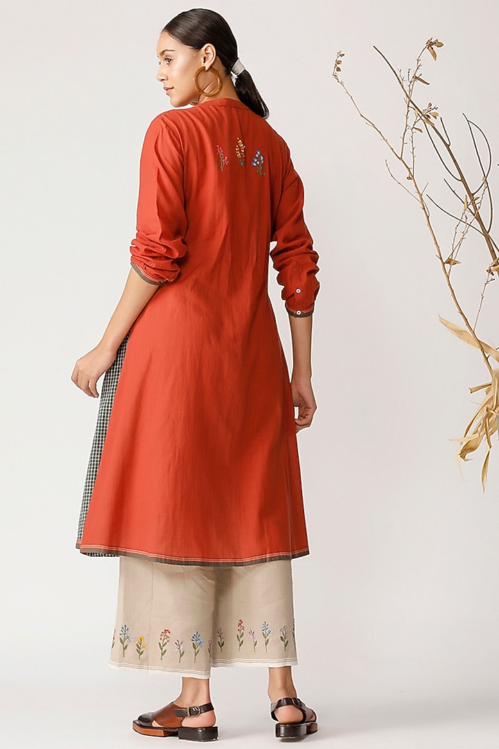 Rust Orange Asymmetric Tunic by Payal Pratap at Pernia's Pop Up Shop