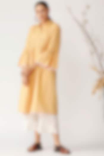 Yellow Pleated Tunic by Payal Pratap