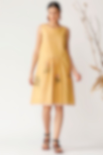 Yellow Embroidered Vacation Dress by Payal Pratap at Pernia's Pop Up Shop