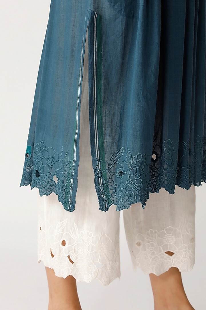 Cobalt Blue Embroidered Tunic by Payal Pratap at Pernia's Pop Up Shop