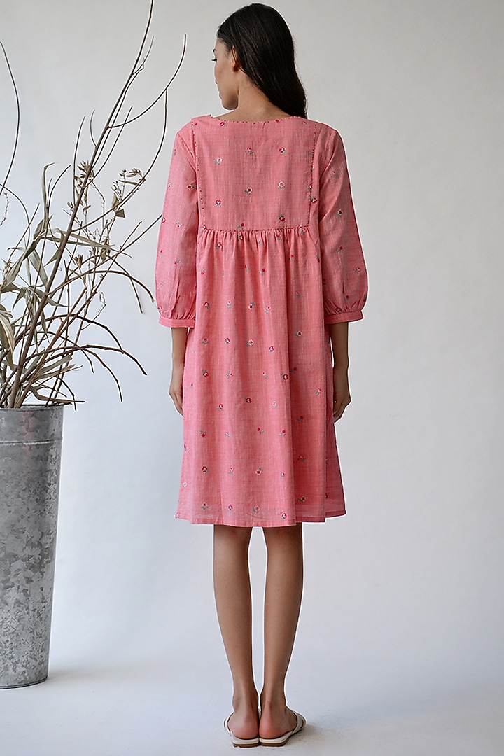 Pink Gathered Dress by Umbar by Payal Pratap at Pernia's Pop Up Shop