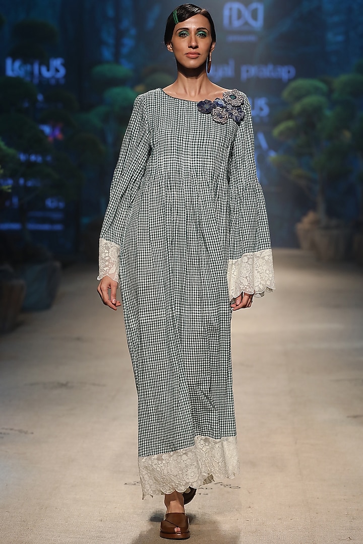 Green Cotton Maxi Vacation Dress by Payal Pratap at Pernia's Pop Up Shop
