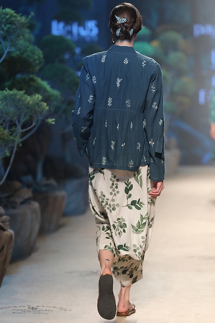 Ecru & Green Printed Jumpsuit by Payal Pratap at Pernia's Pop Up Shop