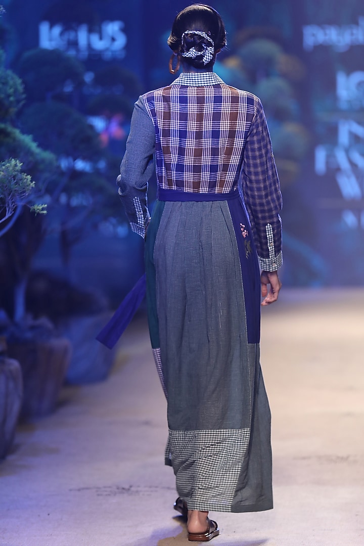Blue & Green Jacket Dress by Payal Pratap at Pernia's Pop Up Shop