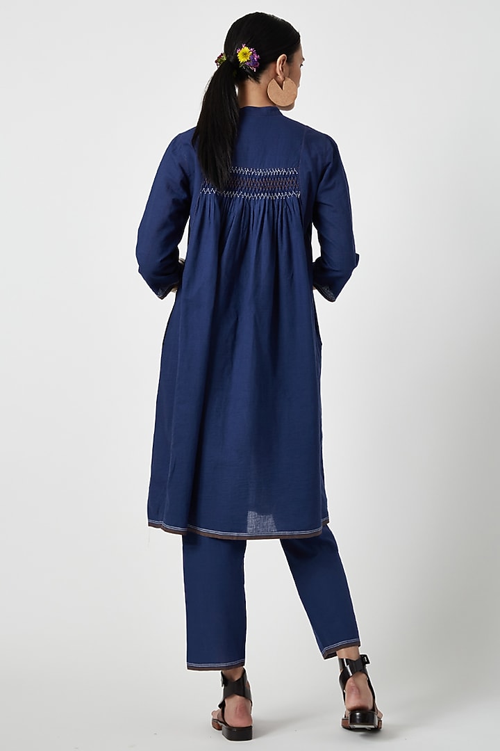 Navy Blue Cotton Tunic Set by Payal Pratap at Pernia's Pop Up Shop