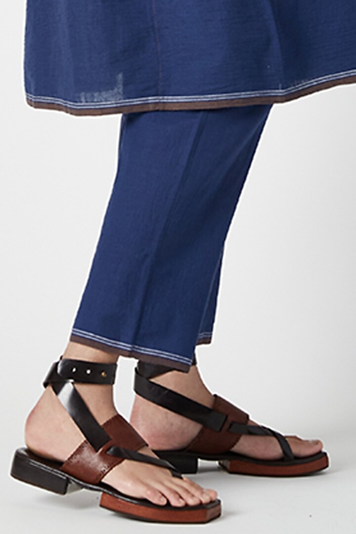 Navy Blue Cotton Tunic Set by Payal Pratap at Pernia's Pop Up Shop