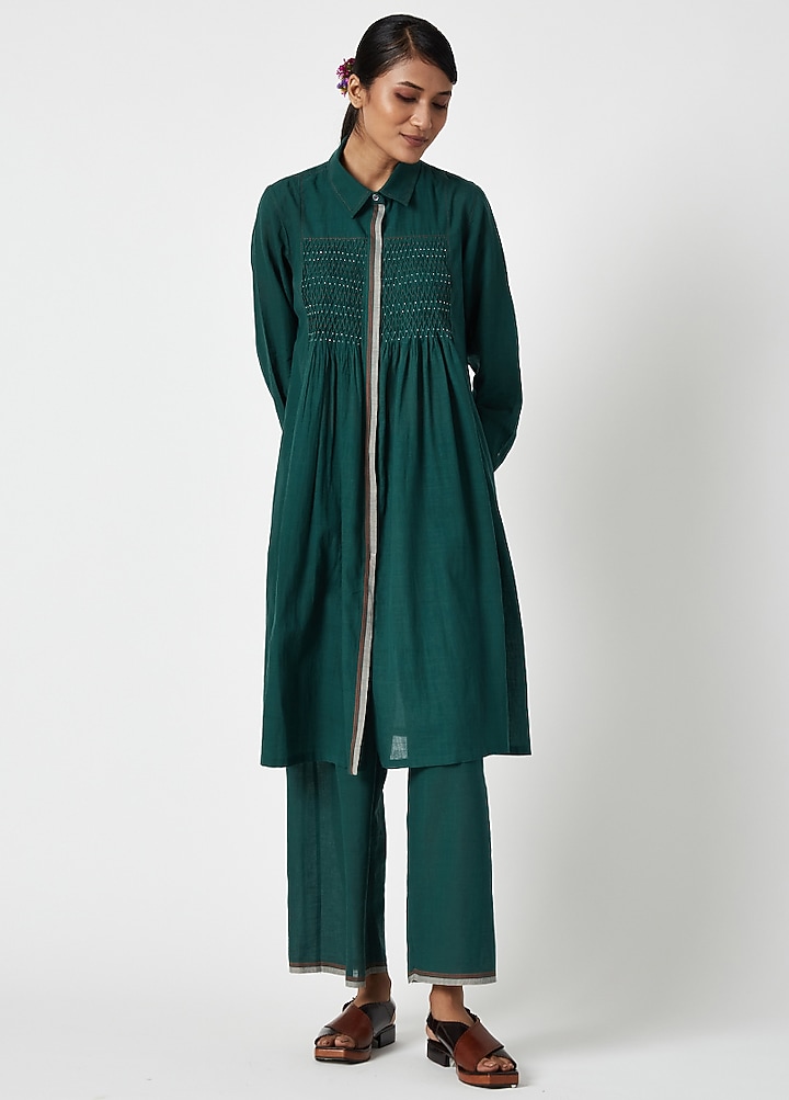 Green Cotton Tunic Set by Payal Pratap at Pernia's Pop Up Shop