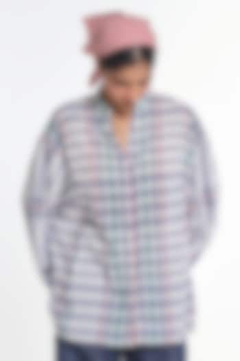 White Handloom Cotton Oversized Shirt by Payal Pratap at Pernia's Pop Up Shop
