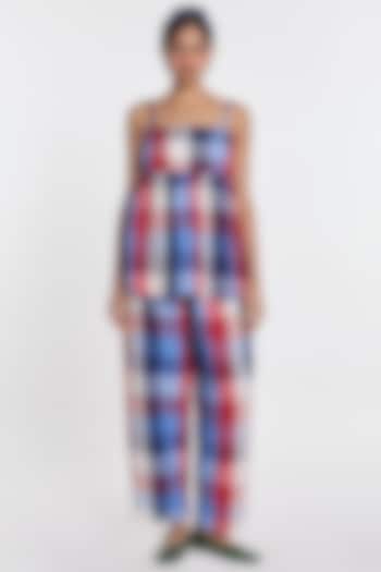Multi-Colored Handloom Cotton Linen Pants by Payal Pratap at Pernia's Pop Up Shop