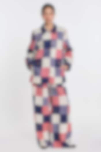 Multi-Colored Linen Patchwork & Embroidered Jacket by Payal Pratap at Pernia's Pop Up Shop