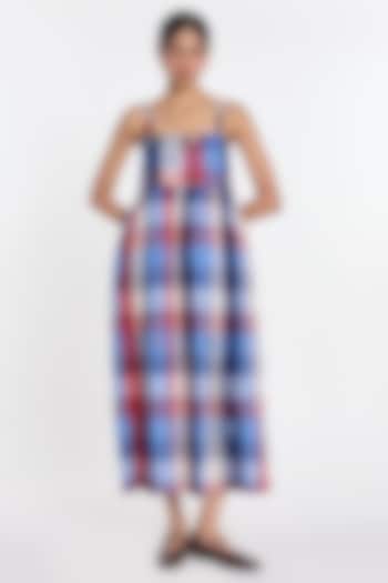 Multi-Colored Cotton Linen Floral Embroidered Vacation Dress by Payal Pratap at Pernia's Pop Up Shop