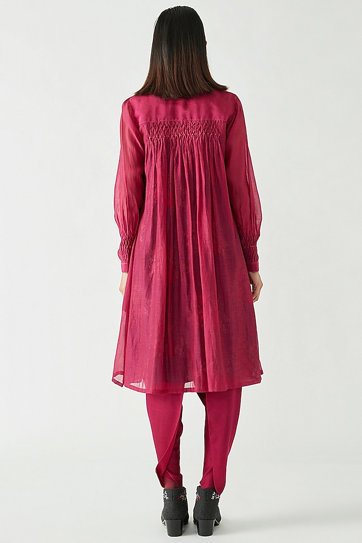 Fuchsia Cotton Silk Tunic by Payal Pratap at Pernia's Pop Up Shop